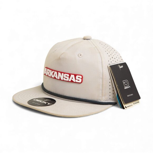 Arkansas Razorbacks ARKANSAS White 3D Perforated Rope Hat- Grey/ Charcoal - Picture 2 of 3